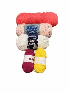 LOT of 5skeins of yarn: new and used! Assorted brands.